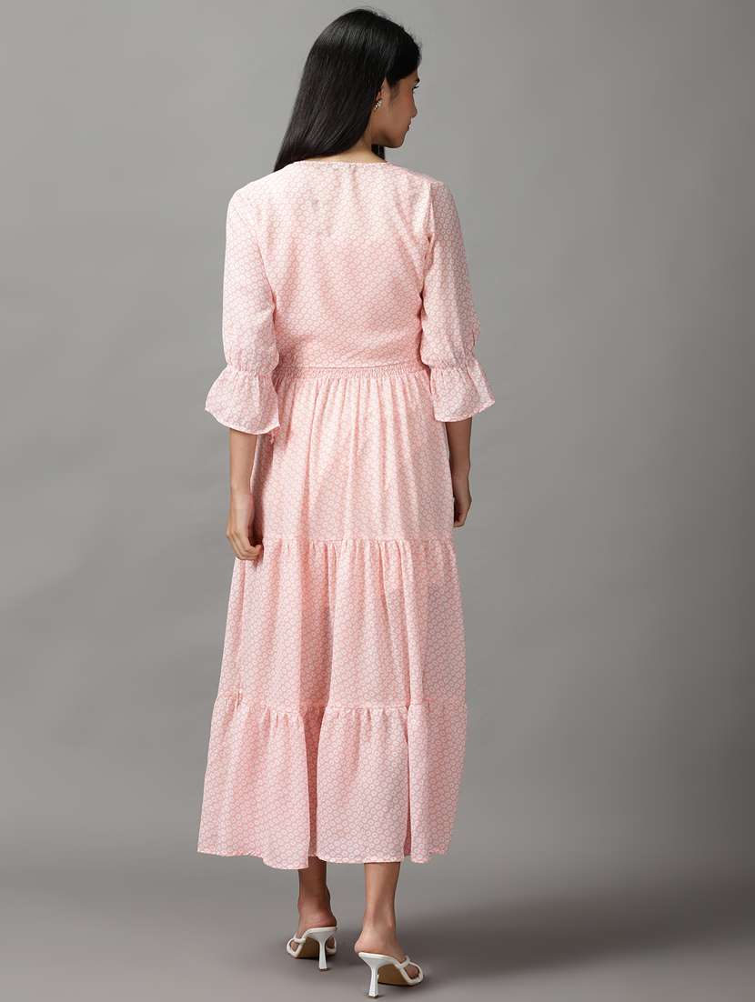 women's tiered dress printed dress - 18659126 - Standard Image - 3