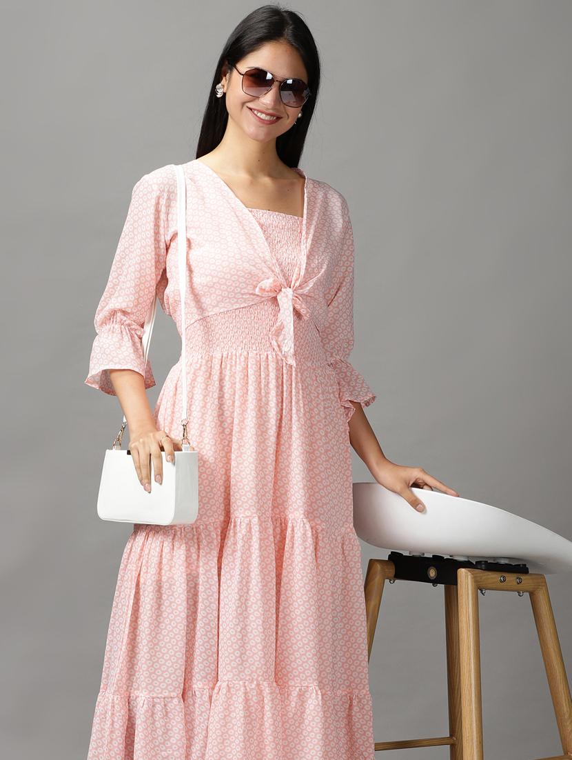 women's tiered dress printed dress - 18659126 - Standard Image - 5