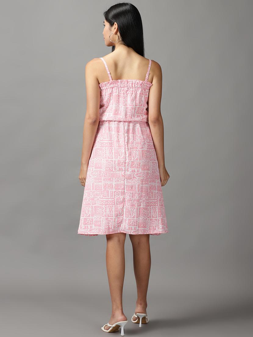 women's fit & flare printed dress - 18659132 - Standard Image - 3