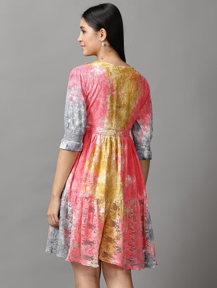 women's tiered dress floral dress - 18659139 - Standard Image - 3