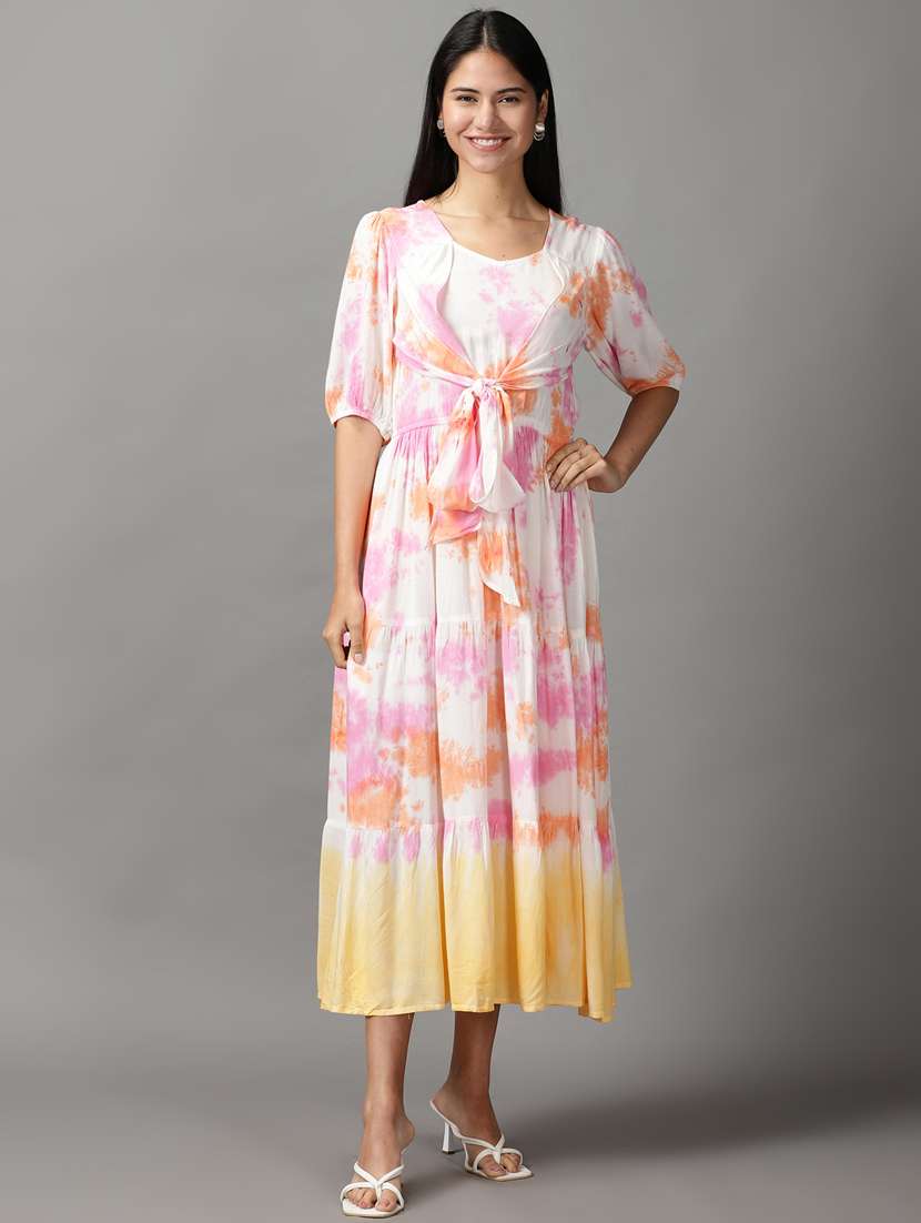 women's tiered dress printed dress