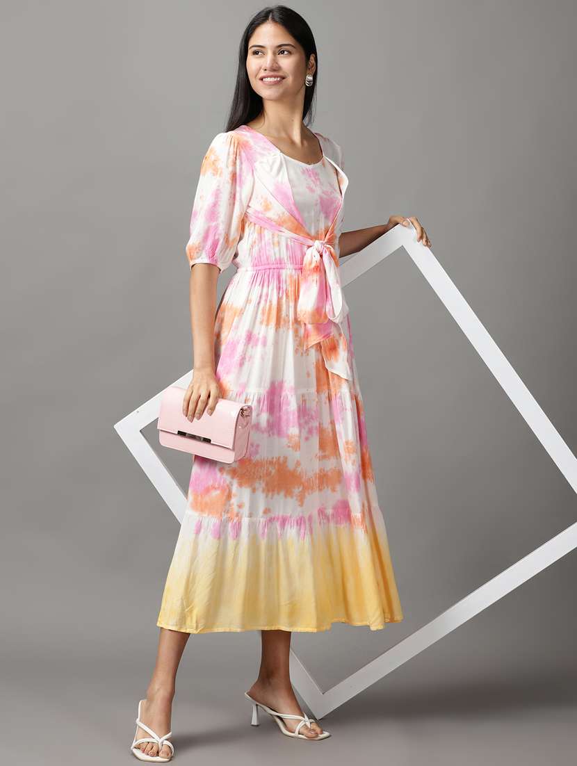 women's tiered dress printed dress - 18659155 -  Standard Image - 3