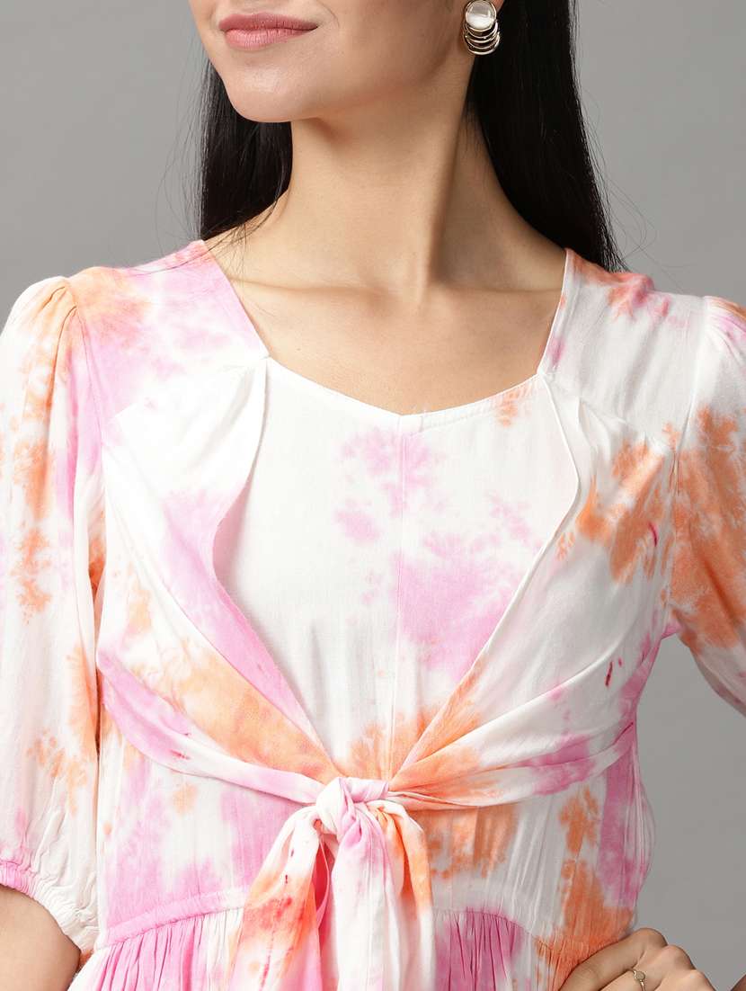 women's tiered dress printed dress - 18659155 -  Standard Image - 5