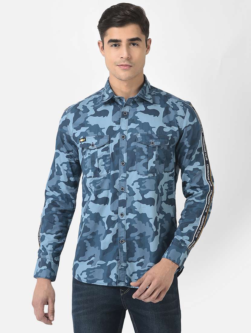 mens camouflage casual shirt