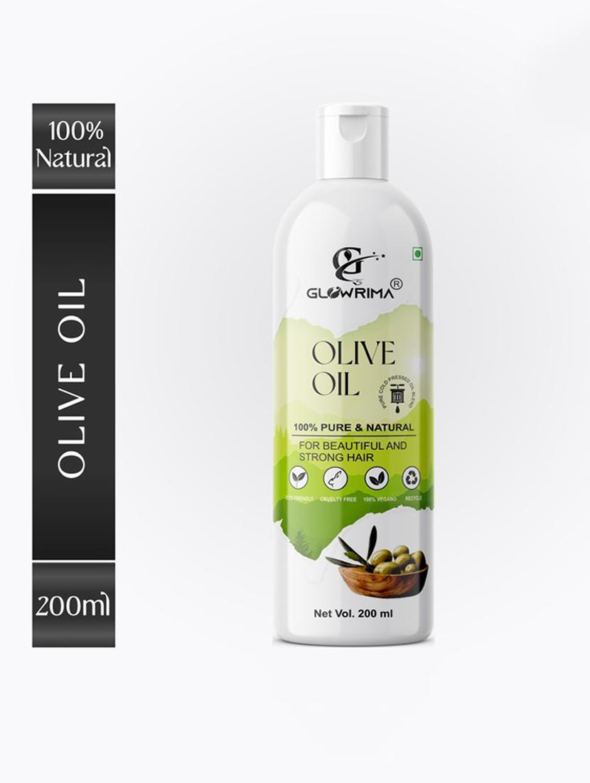 glowrima 100% pure & natural cold pressed olive oil for strengthens hair roots, reduces wrinkles & fine lines 200ml (pack of 1) - 18674453 -  Zoom Image - 0