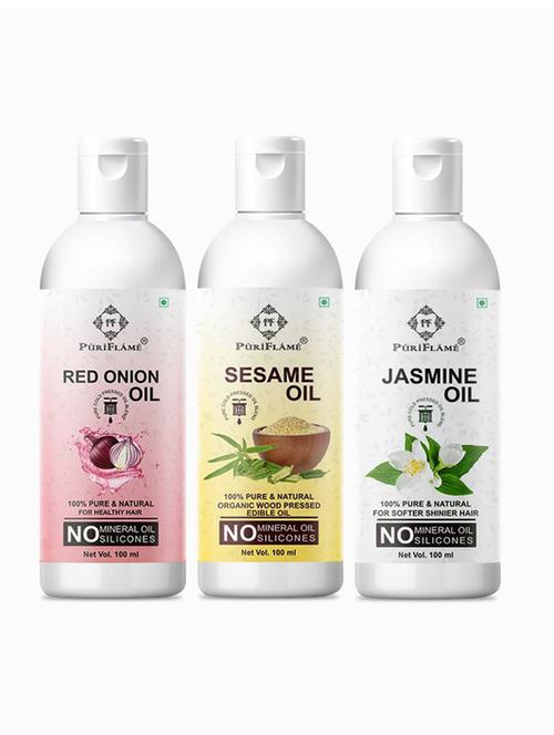 pack of 3 puri flame hair oil - 18676094 - Standard Image - 0