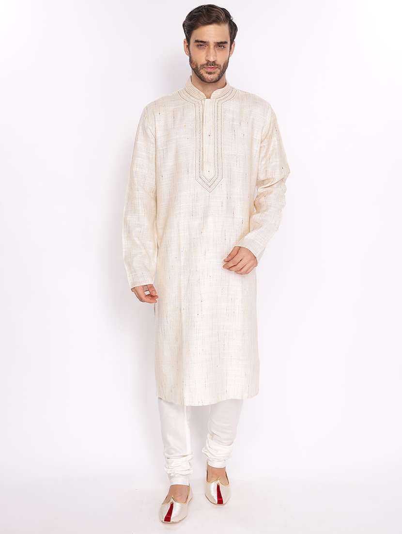 mandarin neck embroidered long kurta