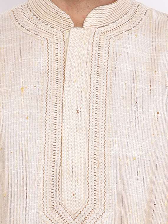 mandarin neck embroidered long kurta - 18677919 -  Standard Image - 3