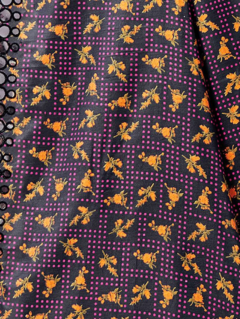 women's printed black colored saree - 18679595 -  Standard Image - 5