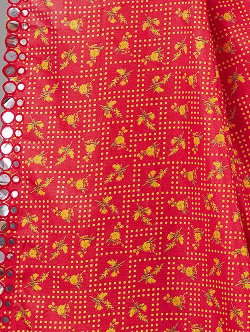 women's printed red colored saree with blouse - 18679600 -  Standard Image - 5