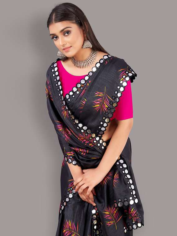 printed self design bhagalpuri saree with blouse - 18679610 -  Standard Image - 3