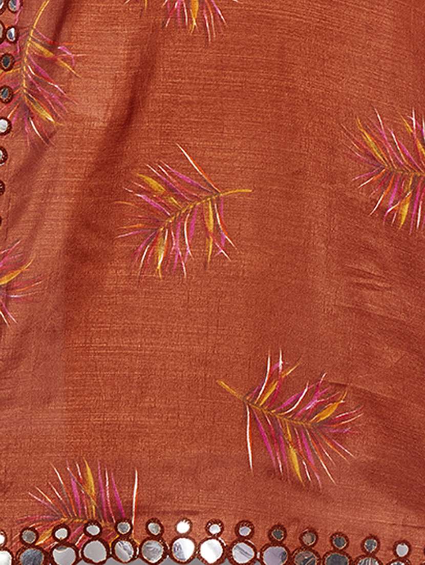 women's printed brown colored saree with blouse - 18679612 -  Standard Image - 5