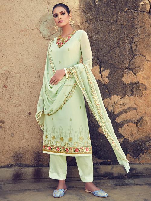 embroidered unstitched suit set  - 18680516 -  Standard Image - 0