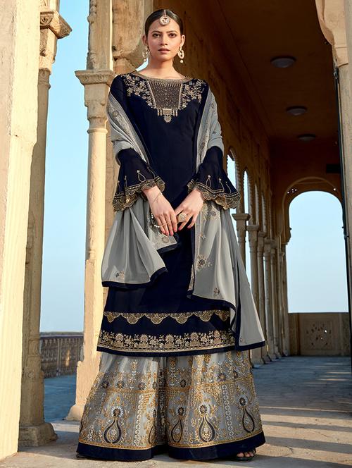 embroidered unstitched suit set  - 18680524 -  Standard Image - 0