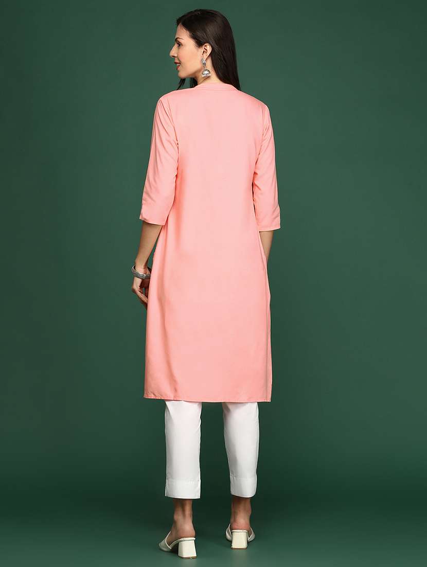 women's straight kurta - 18682904 - Standard Image - 3