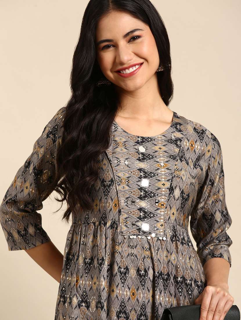 women's flared kurta - 18682909 -  Standard Image - 3