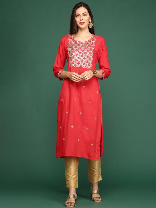 women's straight kurta - 18682921 - Standard Image - 0