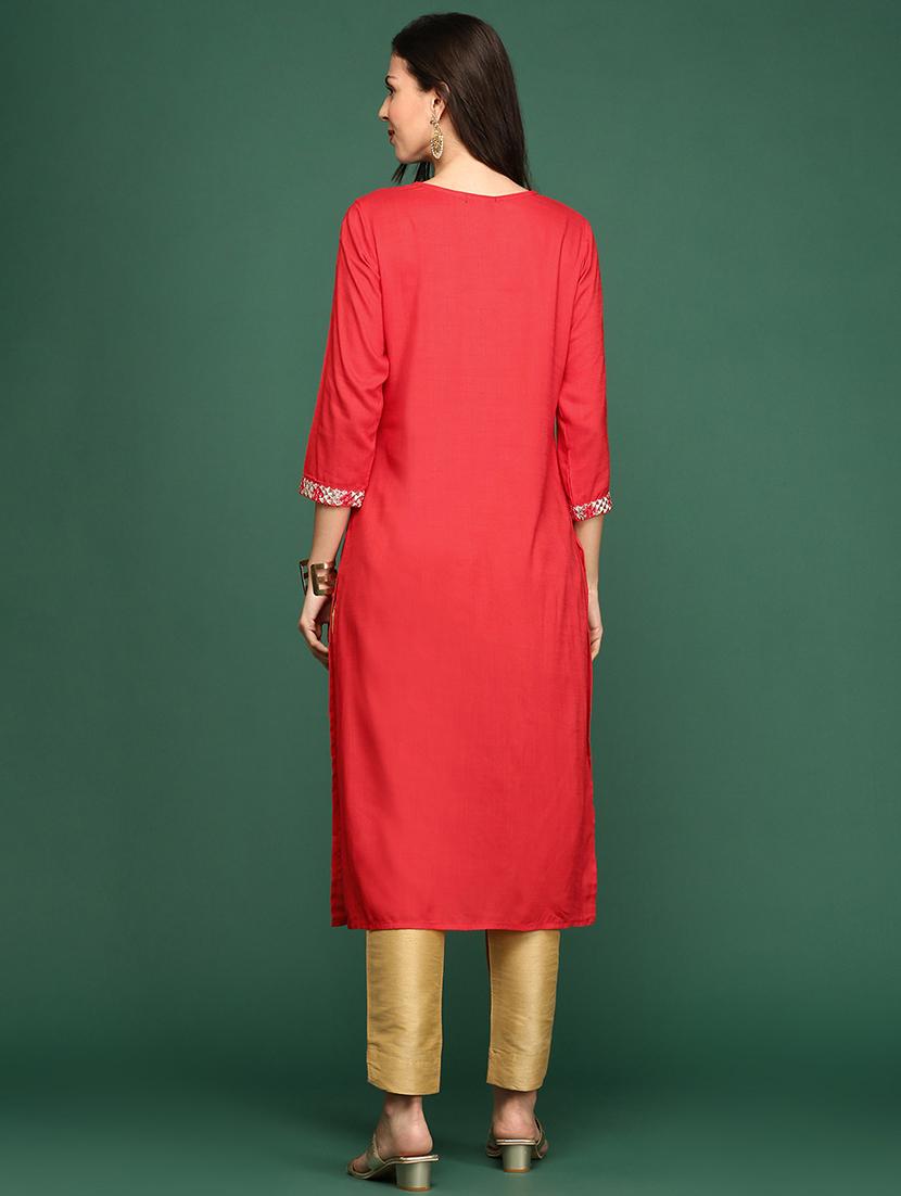 women's straight kurta - 18682921 - Standard Image - 3