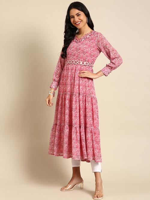 women's tiered kurta - 18682936 - Standard Image - 0