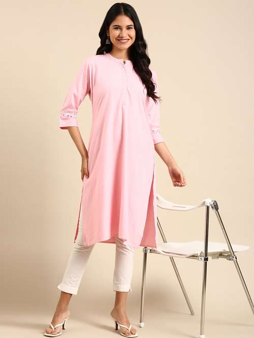 women's straight kurta - 18682959 - Standard Image - 0