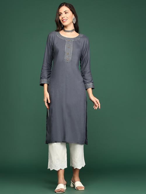 women's straight kurta - 18683015 - Standard Image - 0