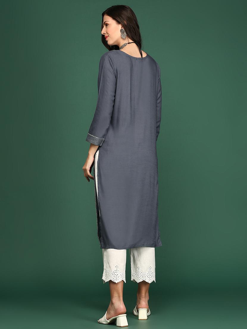 women's straight kurta - 18683015 - Standard Image - 3