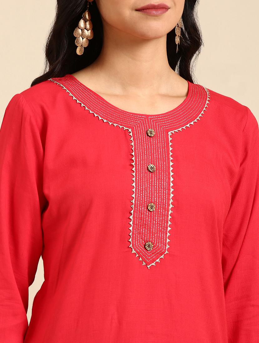 women's straight kurta - 18683016 - Standard Image - 3