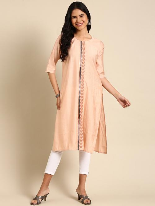 women's front slit kurta - 18683107 - Standard Image - 0