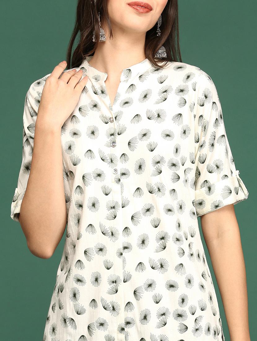 offwhite cotton straight kurta - 18683112 - Standard Image - 5