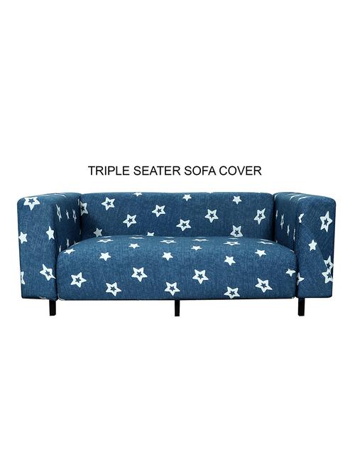 universal triple seater sofa cover big elasticity cover for couch flexible stretch sofa slipcover - dark blue star - 18684776 -  Standard Image - 0