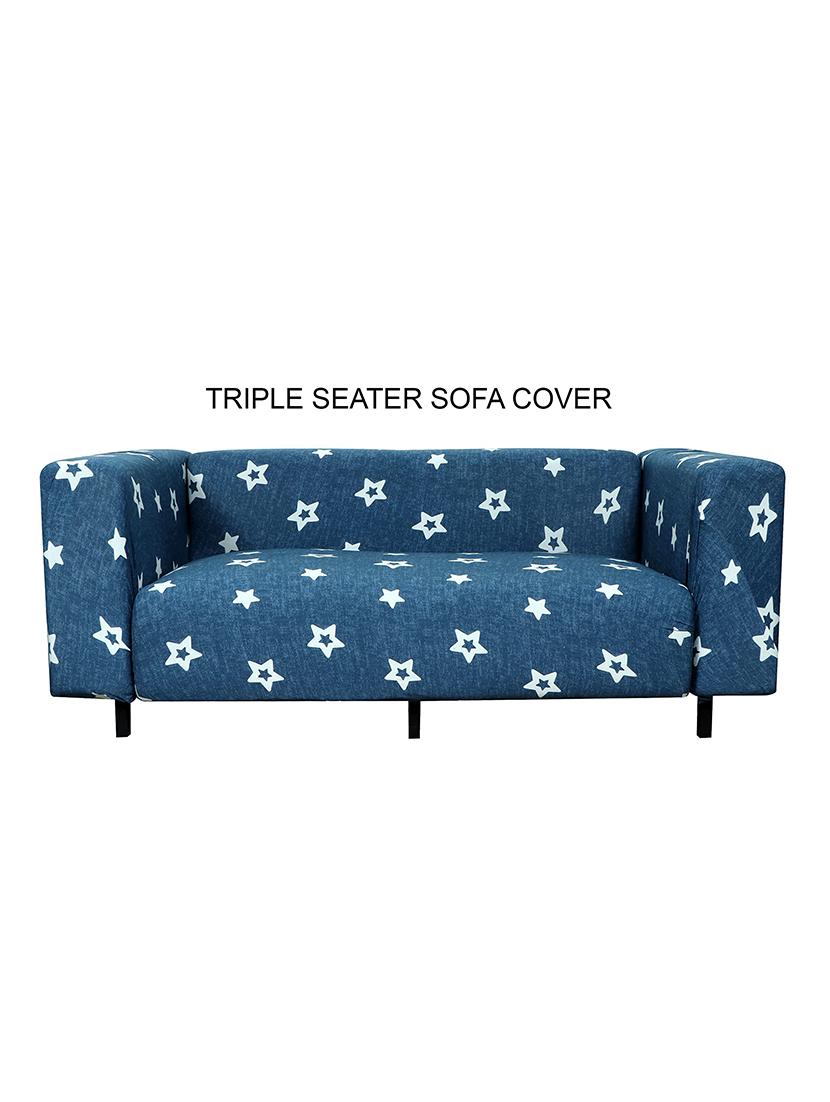 universal triple seater sofa cover big elasticity cover for couch flexible stretch sofa slipcover - dark blue star - 18684776 -  Zoom Image - 0