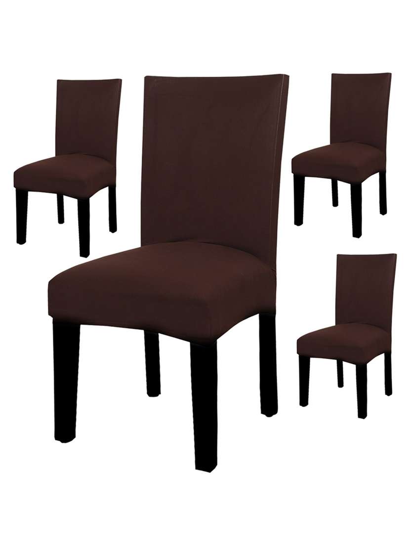 polyester solid elastic chair cover stretch -pack of 4