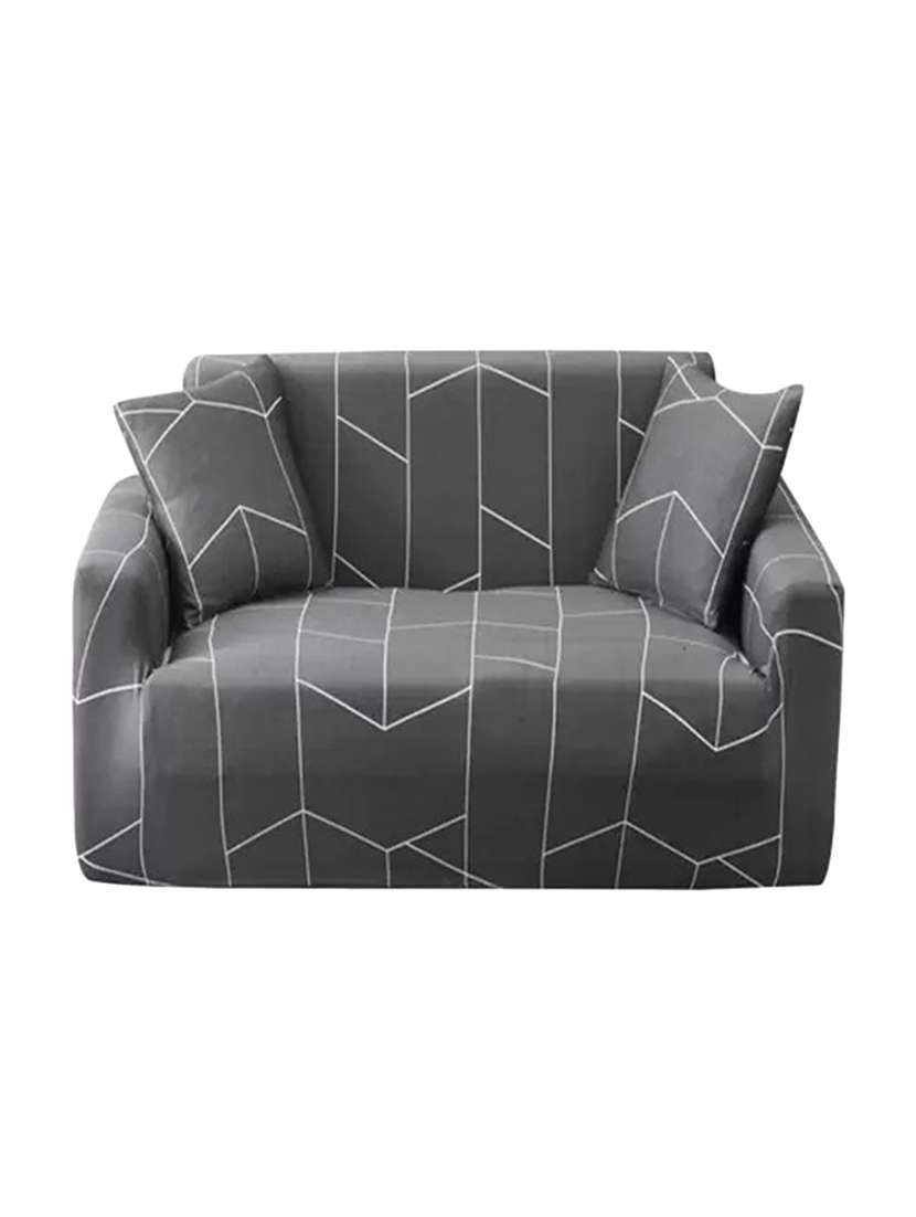 single seater sofa cover big elasticity cover for couch flexible stretch printed sofa slipcover (single seater, grey trellis)