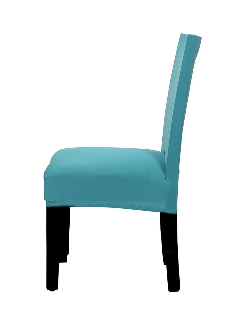 teal blue solid chair cover  - 18685624 -  Standard Image - 3