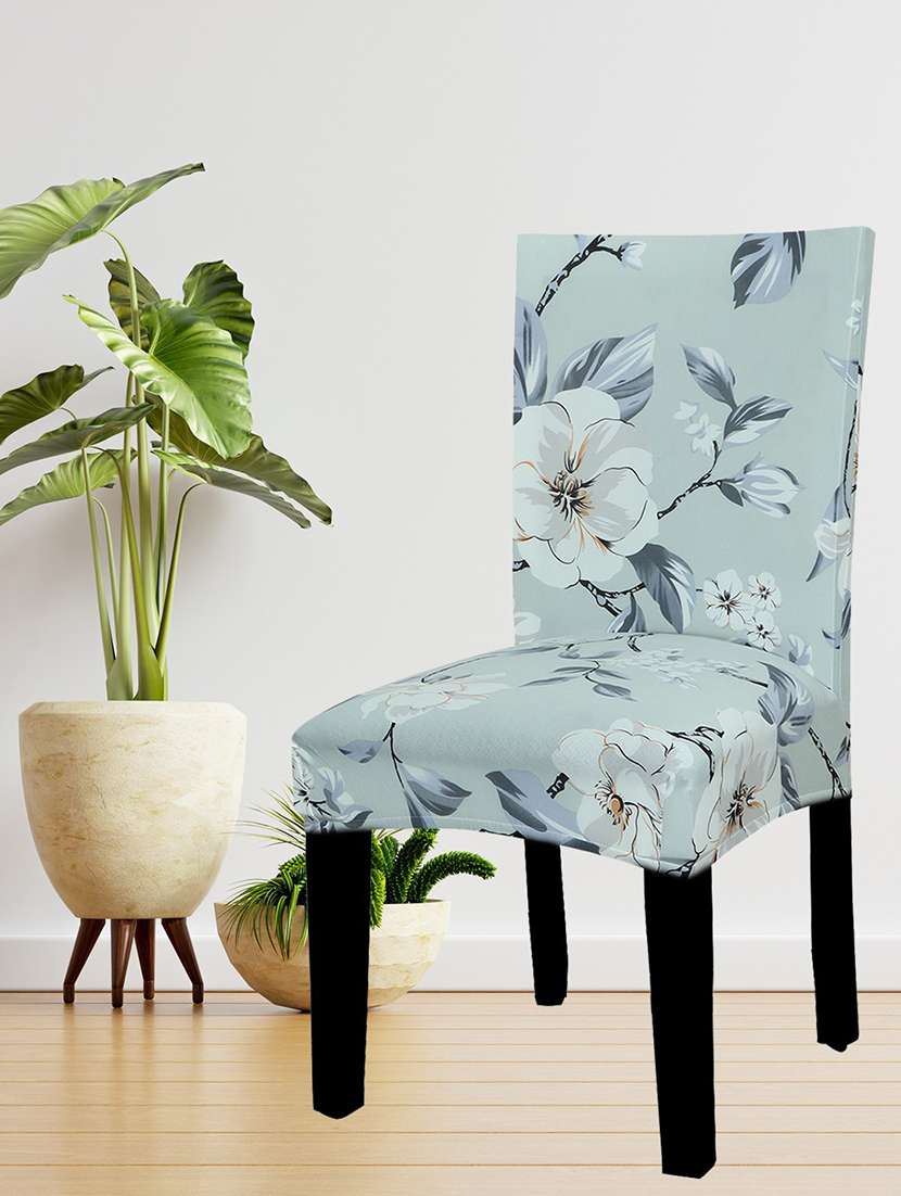 sea green floral chair cover 