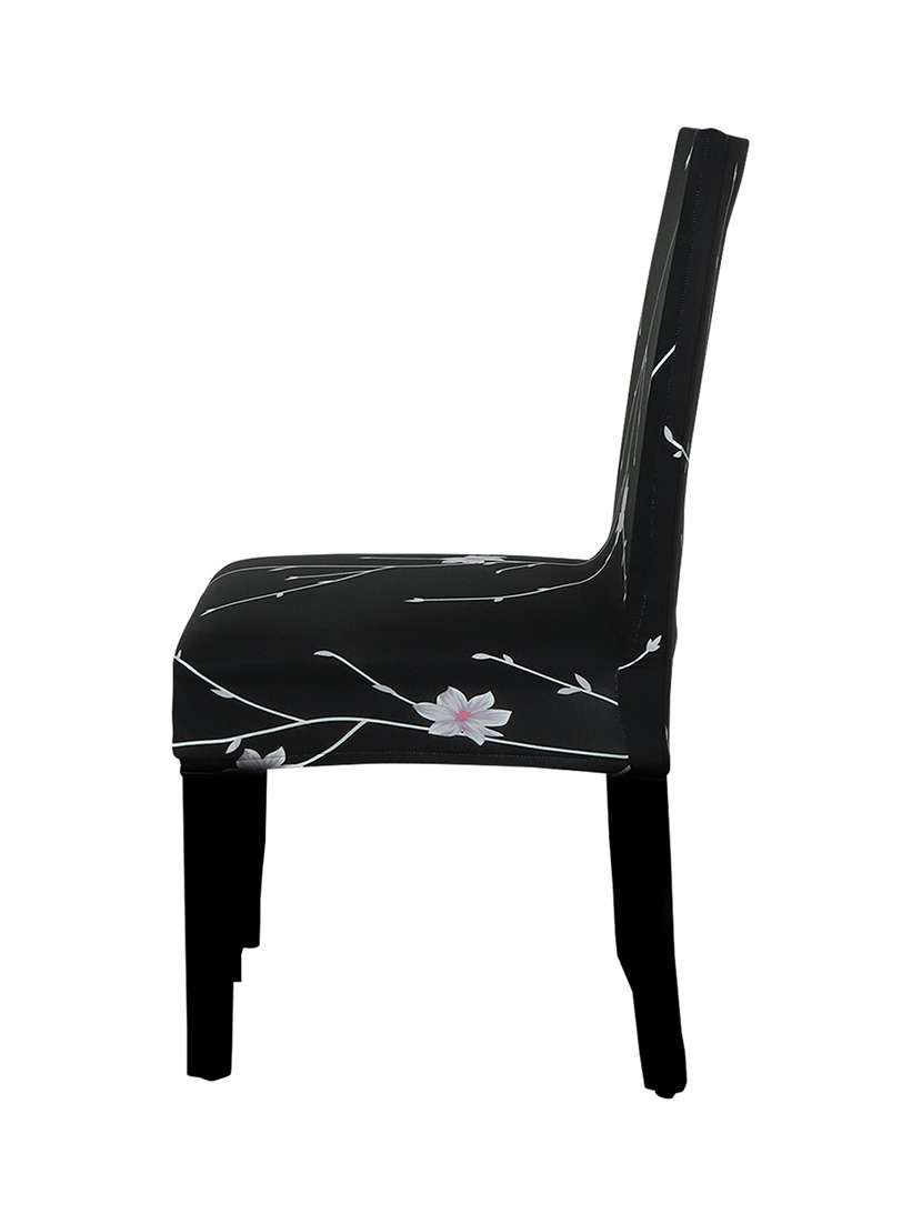 polyester elastic stretch removable washable short dining chair - pack of 1 - 18685663 -  Standard Image - 3