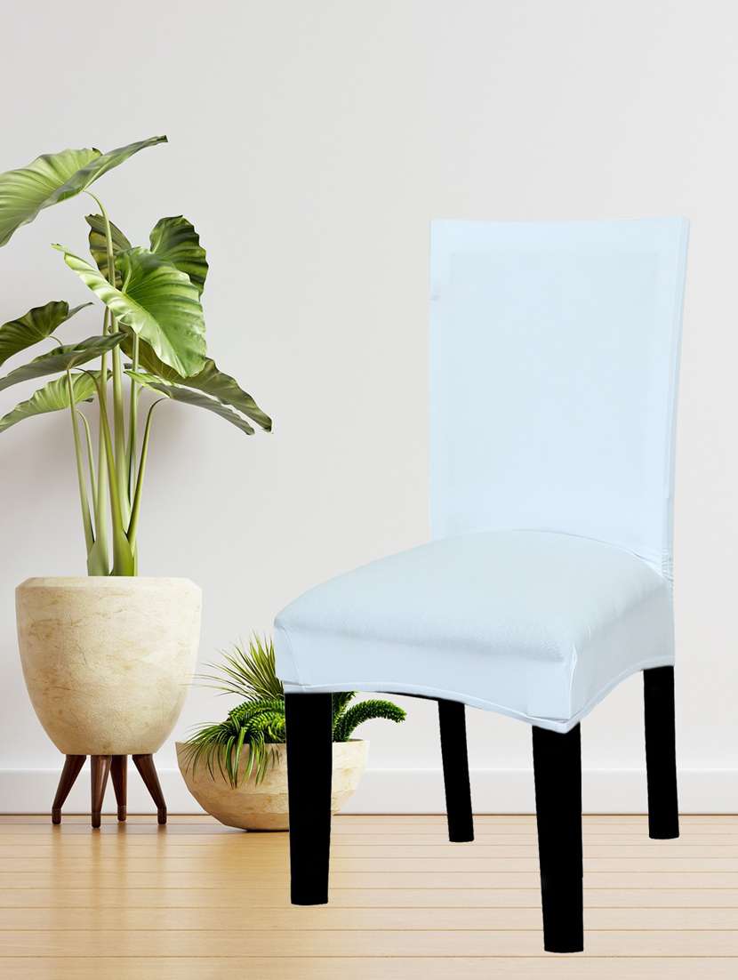 polyester elastic stretch removable washable solid short dining chair seat cover protector slipcover - 18685728 - Zoom Image - 0