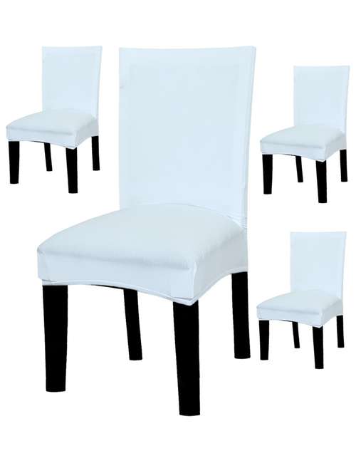 polyester elastic stretch removable washable solid short dining chair seat cover protector slipcover set of 4 - 18685736 -  Standard Image - 0