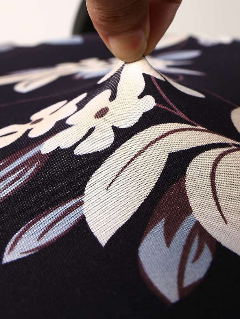 polyester snapdex office chair cover, washable chair slipcover (black flower, 6) - 18685751 -  Standard Image - 3