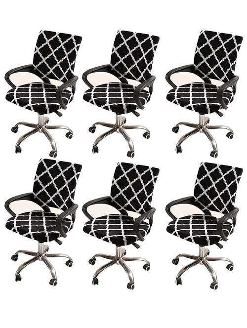 polyester snapdex office chair cover, washable chair slipcover (black diamond,6) - 18685754 -  Standard Image - 0