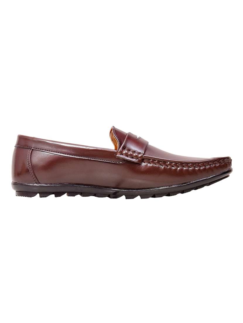 mens brown slip on loafer