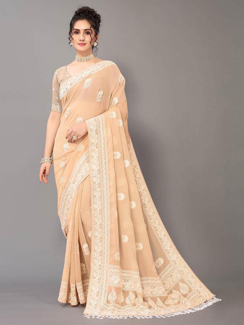 women's embroidered saree with blouse - 18685822 -  Zoom Image - 0