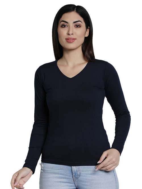 women's plain v neck t-shirt - 18686550 - Standard Image - 0