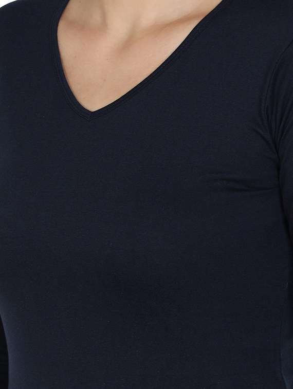 women's plain v neck t-shirt - 18686550 - Standard Image - 3