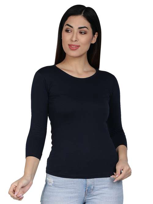 women's plain round neck t-shirt - 18686554 - Standard Image - 0