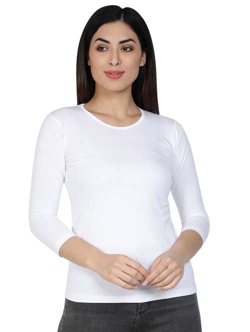 women's plain round neck t-shirt - 18686555 - Standard Image - 0