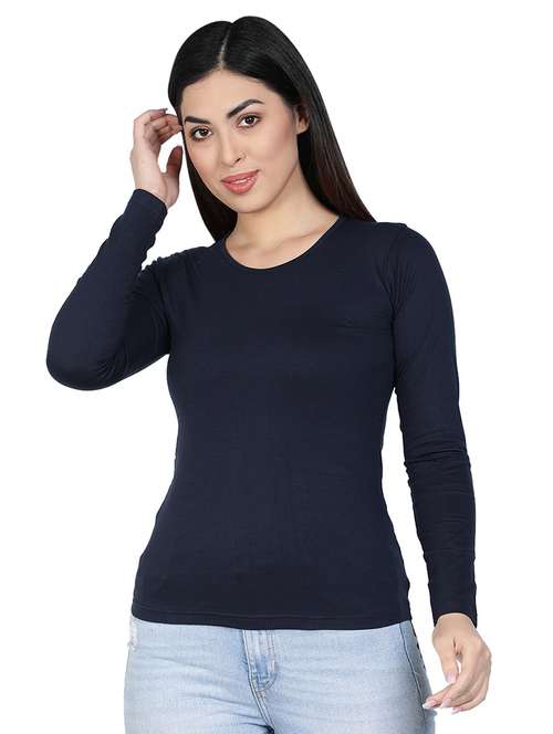 women's plain round neck t-shirt - 18686558 - Standard Image - 0
