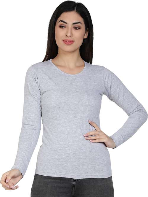 women's plain round neck t-shirt - 18686560 - Standard Image - 0