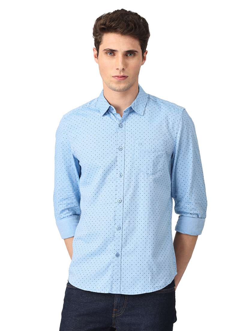 mens micro print casual shirt