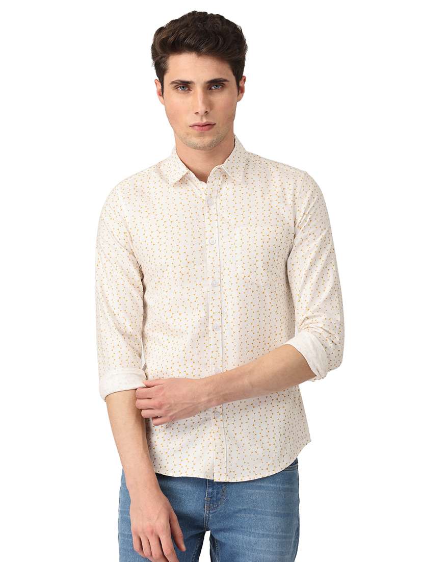 mens micro print casual shirt